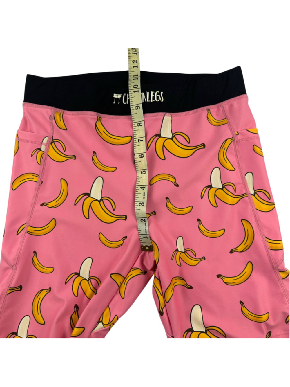 CHICKNLEGS Men's Pink Bananas 8" Half Tights Size Large Running Hiking Shorts - Picture 7 of 9